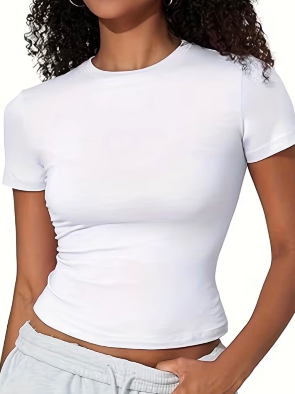 Juniors white short sleeve top